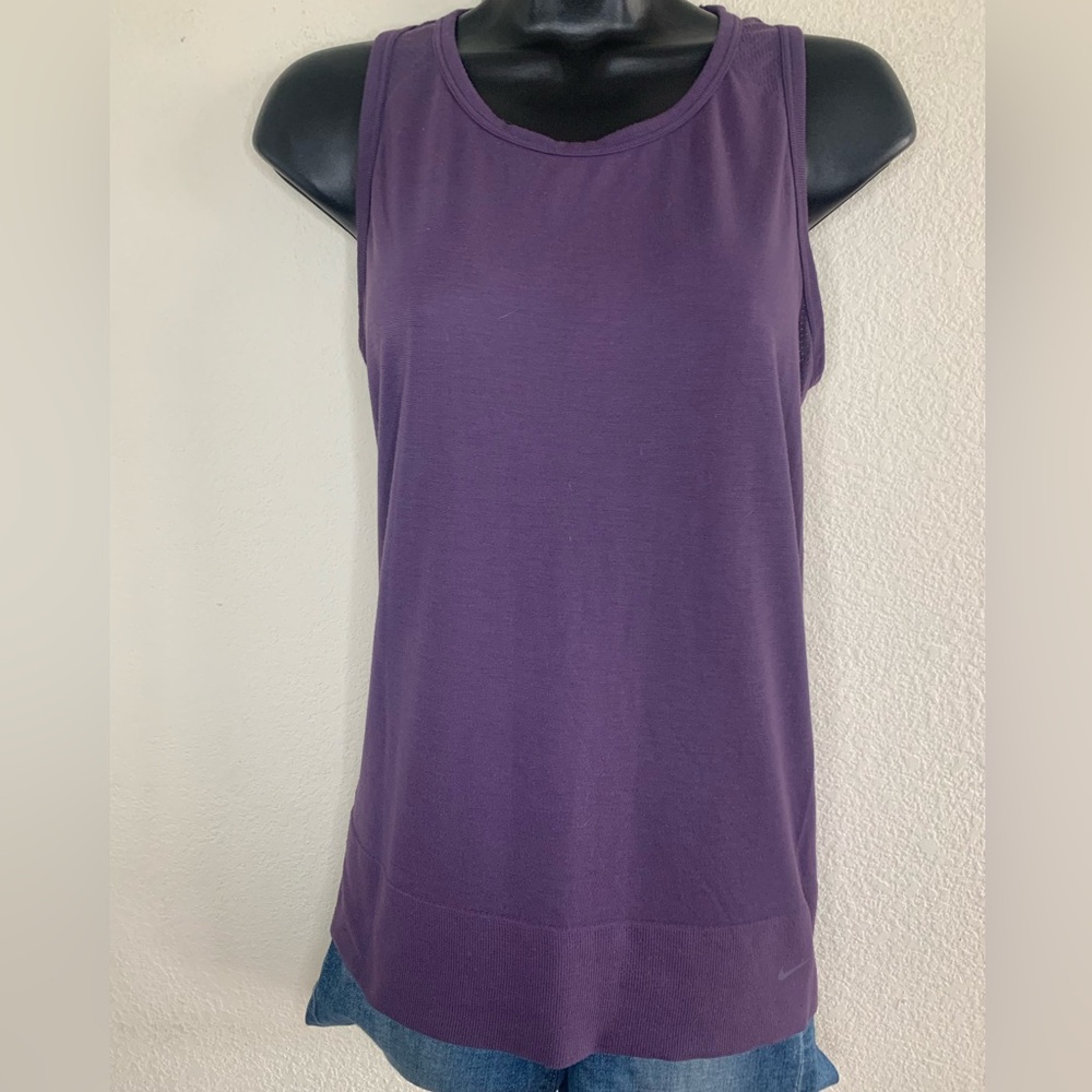 NIKE Tank Top SMALL 4-6 Purple Fit Dry aBnded Bottom Nylon Smoky Plum Racerback